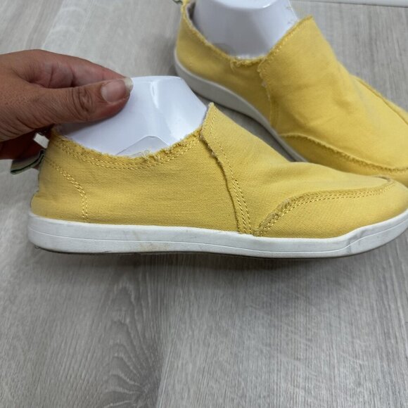 Vionic Beach Malibu Shoes Womens Size 8 Yellow Slip On Canvas Comfort Casual - Picture 5 of 10